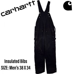 Carhartt Men's Black Firm Duck Insulated Biberall